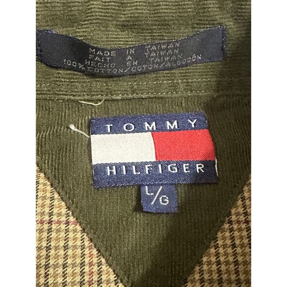 Tommy Hilfiger Men’s Shirt Sz L Tan Plaid Front Pockets Long Sleeve Button Down - Picture 9 of 15
